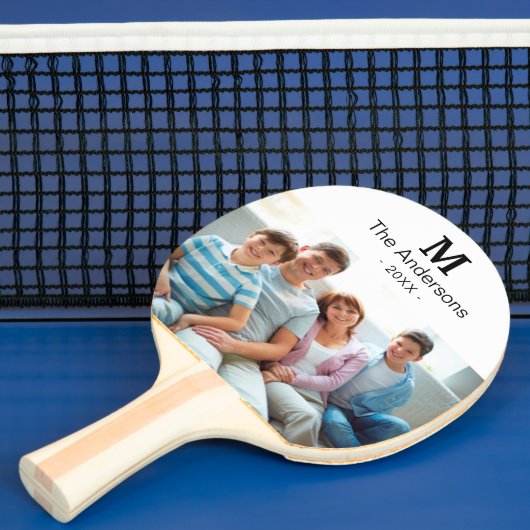 Monogram Aangepaste foto & naam Ping Pong Paddle Tafeltennisbatje (Insitu)