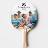 Monogram Aangepaste foto & naam Ping Pong Paddle Tafeltennisbatje (Voorkant)