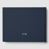 Monogram Aangepaste foto op White Lijst Wedding Gastenboek (Achterkant)