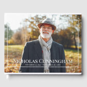 Monogram Aangepaste Foto op Witte Lijst Memorial Gastenboek (Voorkant)