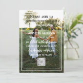 Monogram Aangepaste foto QR-code inlijsting Groen Kaart (Staand voorkant)