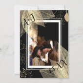 Monogram Aangepaste foto QR Code Zwart Witte Flora Kaart (Achterkant)