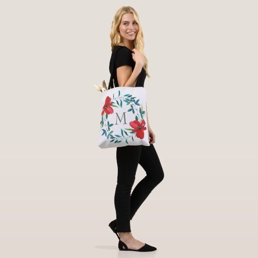Monogram Aangepaste gepersonaliseerde geschilderde Tote Bag (Op model)