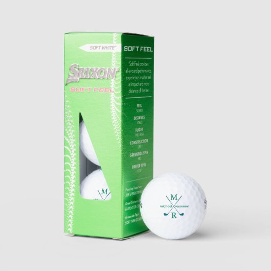 Monogram. Aangepaste golfnaam Golfballen (Verpakking)
