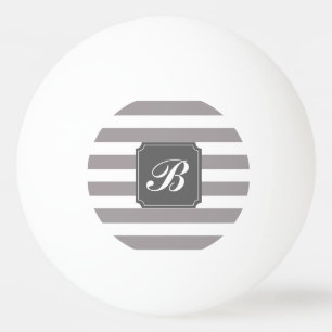 Monogram Aangepaste grijze strepe pingsbal Pingpongbal