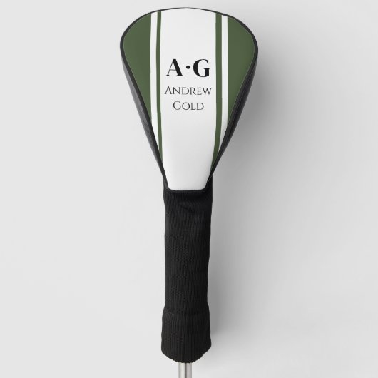 Monogram Aangepaste Initialen - Groen Golfheadcover (Voorkant)