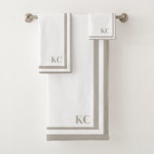 Monogram Aangepaste Initialen - Hotel Border Handd Bad Handdoek (Insitu)