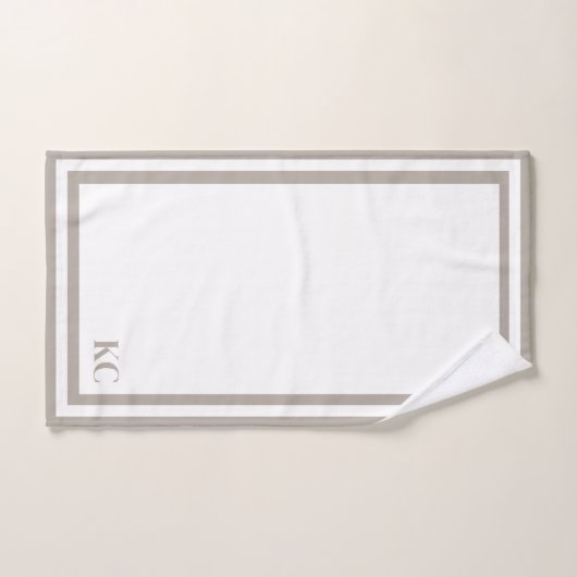 Monogram Aangepaste Initialen - Hotel Border Handd Bad Handdoek (Handdoek)