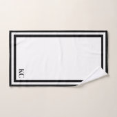 Monogram Aangepaste Initialen - Hotel Border Handd Bad Handdoek (Handdoek)