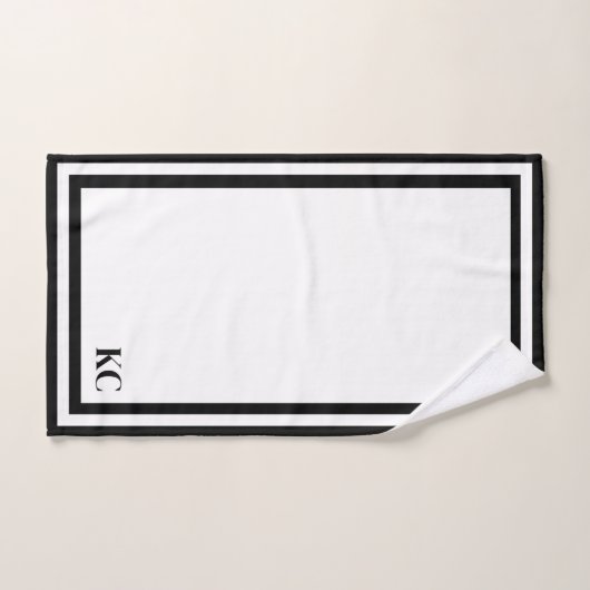 Monogram Aangepaste Initialen - Hotel Border Handd Bad Handdoek (Handdoek)