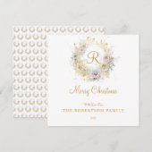 Monogram Aangepaste kerstnaam Kaart (Voorkant / Achterkant)