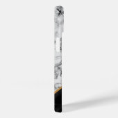 Monogram Aangepaste Letter Black White Marmer Case-Mate iPhone Case (Achterkant / Rechts)