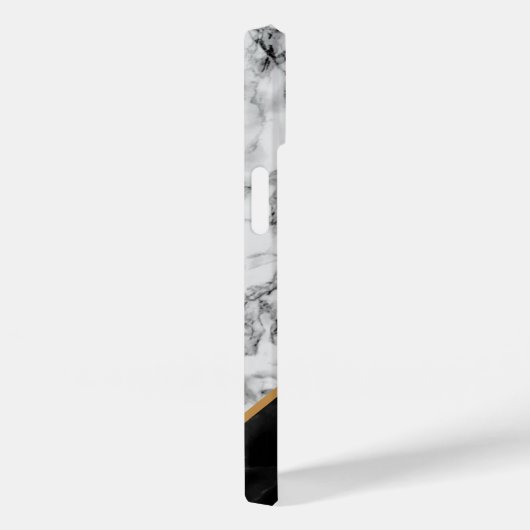 Monogram Aangepaste Letter Black White Marmer Case-Mate iPhone Case (Achterkant / Rechts)