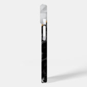 Monogram Aangepaste Letter Black White Marmer Case-Mate iPhone Case (Achterkant / Links)