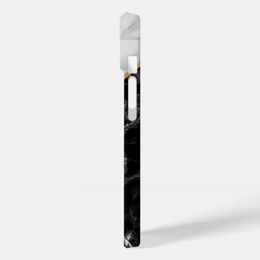 Monogram Aangepaste Letter Black White Marmer Case-Mate iPhone Case (Achterkant / Links)