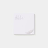 Monogram Aangepaste naam Angel Feather Lila Grey Post-it® Notes (Voorkant)