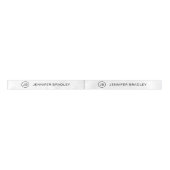 Monogram Aangepaste naam Bedrijfs Kleding Labels Satijnen Lint (Voorkant)