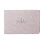 Monogram Aangepaste Naam Blush Roze Elegant Marmer Badmat (Voorkant)