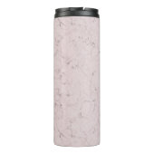 Monogram Aangepaste naam Blush roze grijze marmer Thermosbeker (Achterkant)