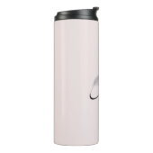 Monogram Aangepaste Naam Engel Veer Licht Roze Thermosbeker (Gedraaid links)