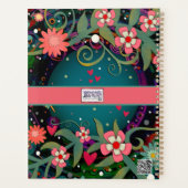 Monogram Aangepaste naam Floral Teacher Planner (Achterkant)
