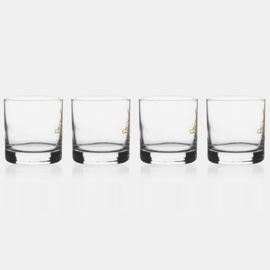 Monogram Aangepaste Naam  Gepersonaliseerd Whisky Glas (Rechts)