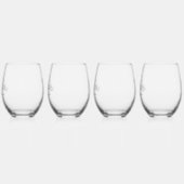 Monogram Aangepaste Naam  Gepersonaliseerd Wijnglas Zonder Voet (Links)