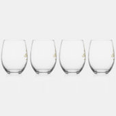 Monogram Aangepaste Naam  Gepersonaliseerd Wijnglas Zonder Voet (Rechts)