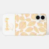 Monogram Aangepaste Naam Gouden Skelet Bladeren Wi Case-Mate iPhone Case (Achterkant (horizontaal))