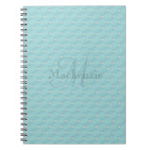 Monogram Aangepaste naam Kieuwontwerp Turquoise Mi Notitieboek (Voorkant)