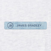 Monogram Aangepaste naam Kleding Label Blauw Denim (Design 2)