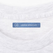 Monogram Aangepaste naam Kleding Label Blauw Denim (Aangebracht)