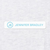 Monogram Aangepaste naam Kleding Label Blauw Rood  (Design 1)