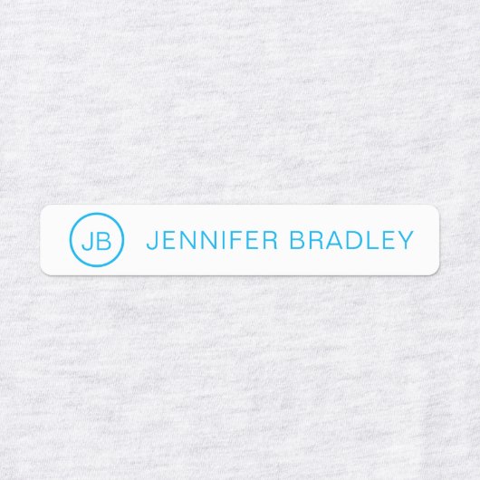 Monogram Aangepaste naam Kleding Label Blauw Rood  (Design 1)