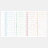 Monogram Aangepaste naam Kleding Label Blauw Rood  (Vel)