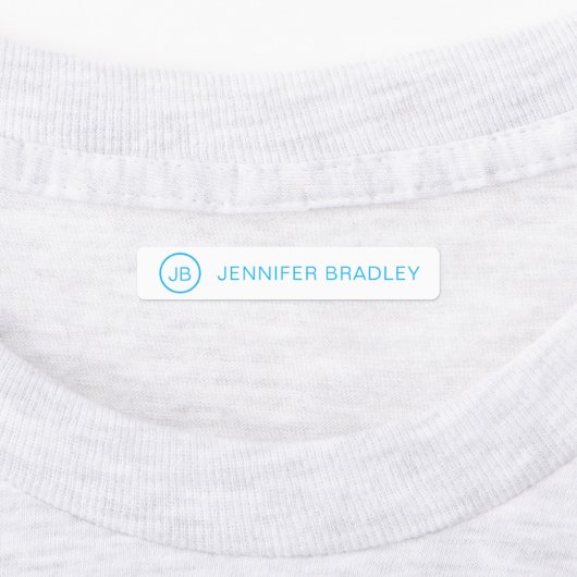 Monogram Aangepaste naam Kleding Label Blauw Rood  (Aangebracht)