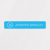 Monogram Aangepaste naam Kleding Label Blauw Rood  (Design 1)