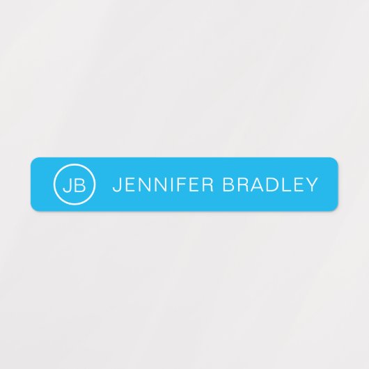 Monogram Aangepaste naam Kleding Label Blauw Rood  (Design 1)