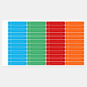 Monogram Aangepaste naam Kleding Label Blauw Rood  (Vel)