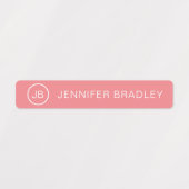 Monogram Aangepaste naam Kleding Label Koraal Turq (Design 1)