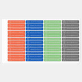 Monogram Aangepaste naam Kleding Label Oranje Blau (Vel)