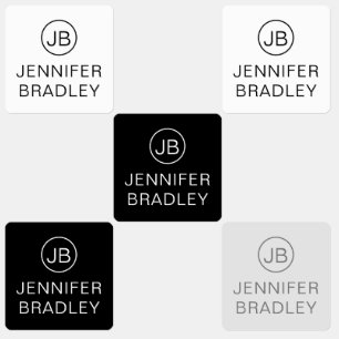 Monogram Aangepaste naam Kleding Label Zwart Wit