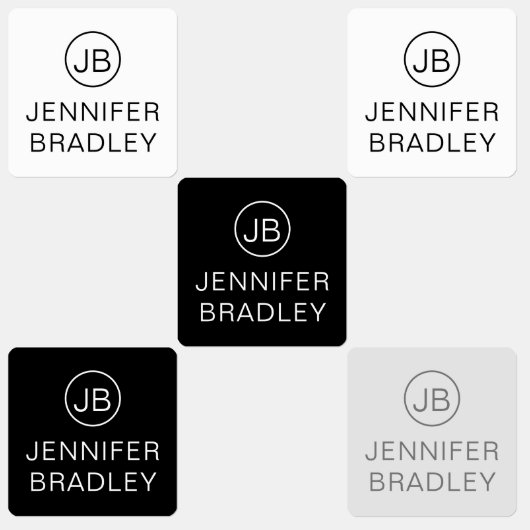 Monogram Aangepaste naam Kleding Label Zwart Wit (Groep)