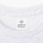 Monogram Aangepaste naam Kleding Label Zwart Wit (Aangebracht)