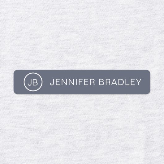 Monogram Aangepaste Naam Kleding Labels Blauw Groe (Design 1)