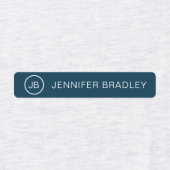 Monogram Aangepaste Naam Kleding Labels Blauw Rood (Design 1)