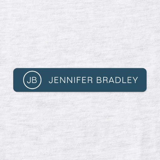 Monogram Aangepaste Naam Kleding Labels Blauw Rood (Design 1)