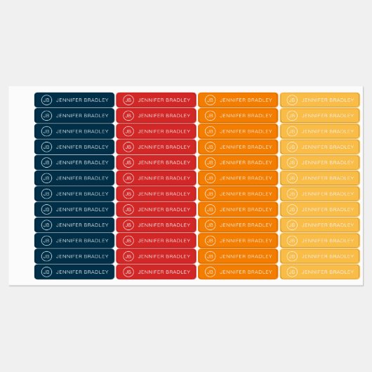 Monogram Aangepaste Naam Kleding Labels Blauw Rood (Vel)