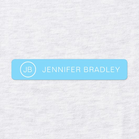 Monogram Aangepaste Naam Kleding Labels Blauw Roze (Design 1)