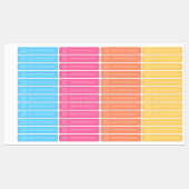 Monogram Aangepaste Naam Kleding Labels Blauw Roze (Vel)